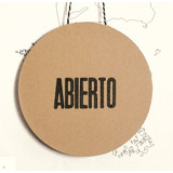 Cartel Abierto Cerrado 17cm Letterpress Doble Faz Kraft