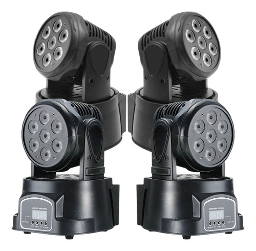 Kit 4 Moving Head Wash 7 Leds Cree De 12w Rgbw Dmx Quadriled