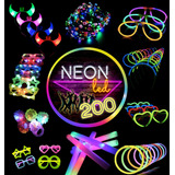 Combo Cotillon Luminoso Led Neon 200 Personas Casamiento