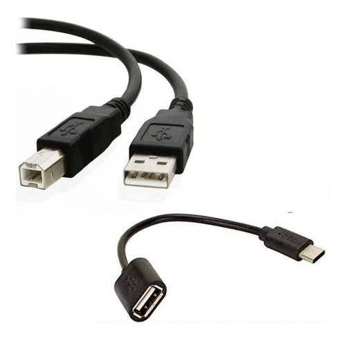 Cabo Impressora Epson Usb + Adaptador Celular Otg Usb C