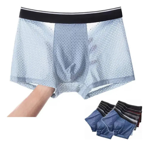 Hj 10 Calzoncillos Bóxer De Malla De Fibra De Bambú New