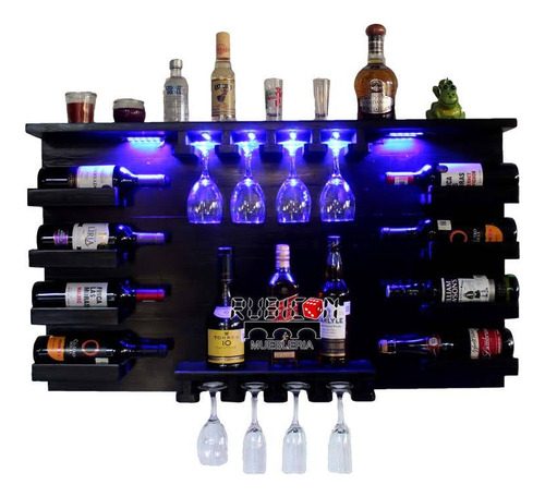 Cava Porta Botellas Y Copas Cantina Flotante Con Luces Led