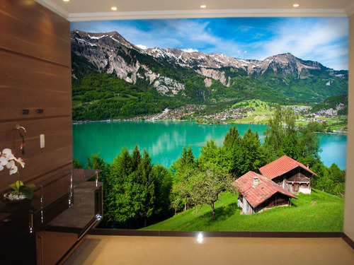 Papel De Parede 3d Paisagem Lago Arvore Natureza M² Nlk53