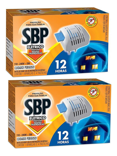 Kit 2 Repelente Aparelho Elétrico Sbp Pastilha 12 Horas