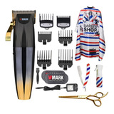 Kit Maquina De Corte Wmark Ng 222 Dourada Capa E Acessorios