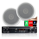 Kit 2 Caixas Som Ambiente Teto 5 Pol+ Amplificador Bluetooth