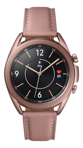 Samsung Galaxy Watch3 (lte) 1.2  Com Rede Móvel Caixa 41mm De  Aço Inoxidável  Mystic Bronze, Pulseira  Pink De  Couro E O Arco  Mystic Bronze Sm-r855f