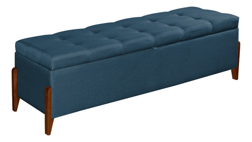 Sapateira Puf Bau Recamier Viena 195cm P Cama King Em Linho