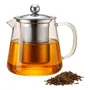 Tetera De Vidrio Borosilicato Con Infusor Acero Inox 950ml Transparente