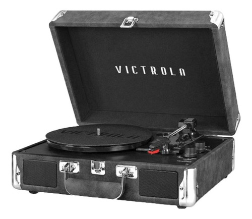 Tocadiscos Tornamesa Victrola Portátil Con Bocinas V990 Gris