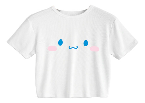 Crop Top Blanco - Cinnamoroll Cara - Sanrio Japon Kawaii