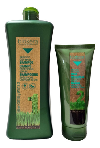 Salerm Biokera Shampoo Grasa 1lt + Mascarilla Grasa 200ml