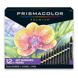 12 Marcadores Prismacolor Premier Pastel Doble Punta