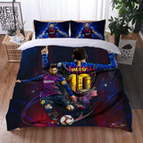 Juego De Funda De Edredón Messi Número 10 Para Cama Doble