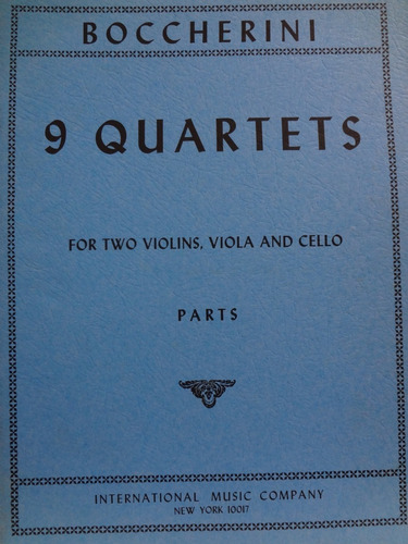 Partituras 9 Quartets 2 Violinos Viola E Cello L. Boccherini