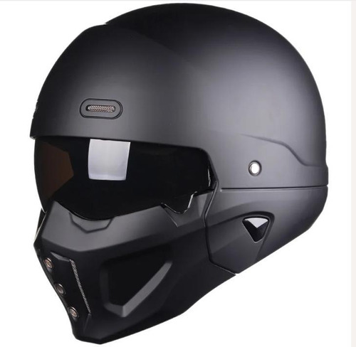 Casco Abatible Moto Negro Mate Street Piloto Dot Certificado