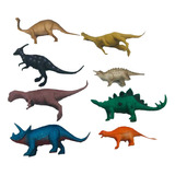 Animaizinhos De Borracha 8 Pç 18 Cm Dinossauros Tiranossauro