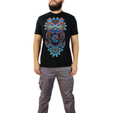 Playera Para Hombre Búho Lunar Espiritual Fosforescente