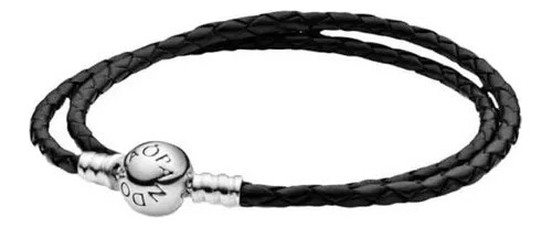 Pulsera Pandora Original Moments Cuero Negro Plata Ale S925