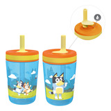 Set De 2 Vaso Plástico Y Silicona Con Pitillo 15 Onzas