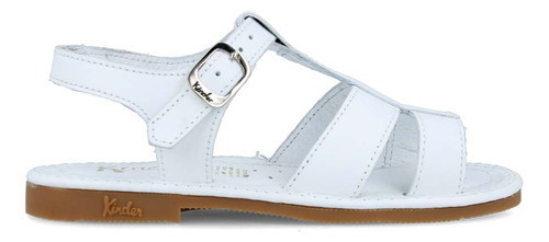 Sandalia Huarache Kinder Blanco Niña De Piel Talla. (17.5 - 