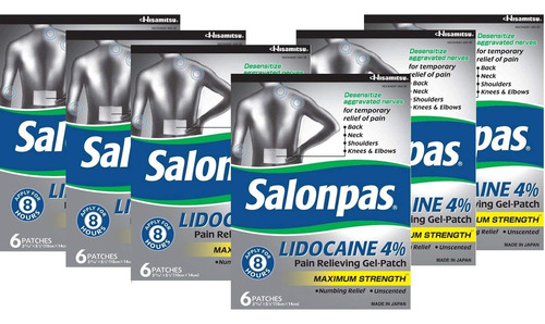 Salonpas Lidocaine Special - Paquete De 6 Parches De Gel De 