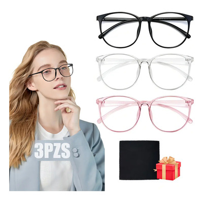 AOKUN 3pzs Lentes Luz Azul Lentes Mujer Hombre Anti Tensión Ojos Moda Protección Día Noche | MercadoLibre