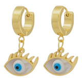 Aretes Huggies Con Ojo Turco Colgante De Acero Inoxidable