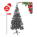 Árvore De Natal Nevada Grande 2,10m C/450 Galhos Pé De Metal