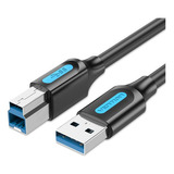 Cable Usb 3.0 A B Vention Macho Para Impresora Escaner 2m Negro