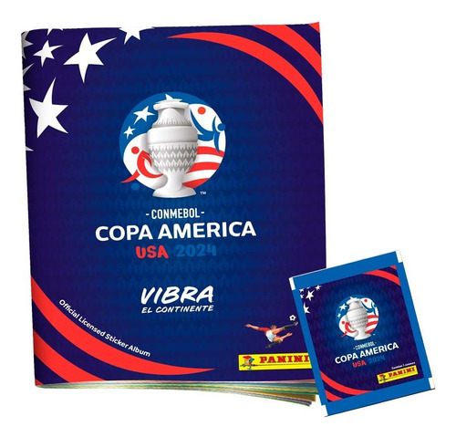 Álbum Copa América Usa 2024 Panini Azul Capa Mole + 10 Pacotes De Figurinhas