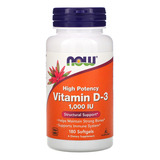 Vitamina D3 1000 Iu Alta Potência Now Foods 180softgls