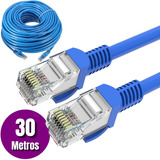 Cabo De Rede 30m Metros Ethernet Lan Roteador Rj45 Cat5e Wif