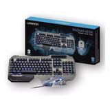 Kit Teclado E Mouse Gamer Led Metálico Semi Mecânico Cinza