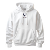 Buzo Chompa Hoodies Messi  Blanco 100% Algodon Perchado 