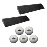 Kit 2 Desviador De Bochas + 5 Bochas Hockey Entrenamiento