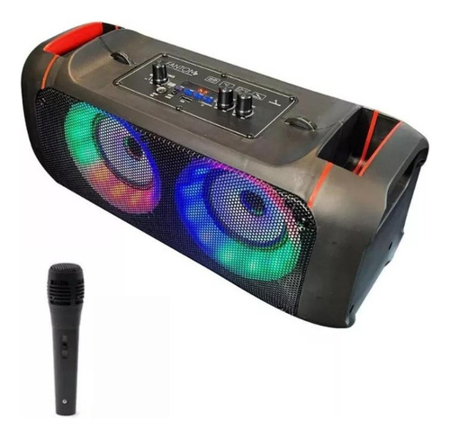 Parlante Karaoke Bluetooth Dual Luces Led West Microfono 