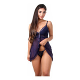 3camisola Sexy Tule Transparente Lua De Mel Lingerie Sensual