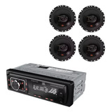 Kit 4 Falantes 6 Pol  Triaxial + Rádio Celebrity Jbl Bt/usb