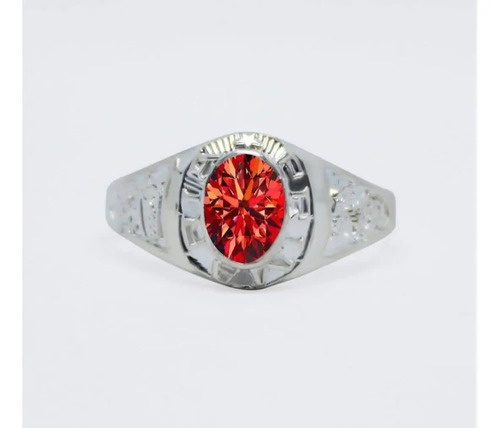 Anillo Graduación Primaria Plata Con Piedra Roja | Meses sin interés