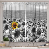 Ambesonne Cortinas De Cocina Modernas, Campo De Girasol Blan