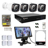 Kit Cftv 4 Câmeras Segurança Hd Monitor 7 Pol Dvr 4ch P2p