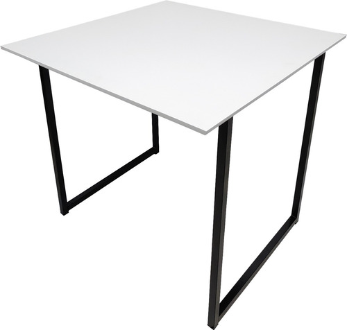 Mesa Móveis Sala Tampo Jantar Quadrada 80cm Pé Base Metalon