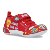 Zapatos Bebe Niño Color Rojo Con Estampado 703-24