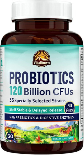 Prebióticos 120 Billones De Probióticos Vitalitown Usa 30cap