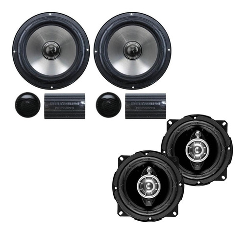 Kit 4 Auto Falantes Selenium 240w Rms 2 Vias 6 + Triaxial 5