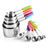 Chef Tazas Cucharas Medidoras Acero Inoxidable 10 Piezas