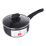 Cacerola Olla 18 Cm Tapa Vidrio Con Mango Teflon Roswell 