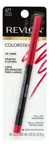 Delineador De Labios Revlon Colorstay Longwear Lip Liner Color Fucsia 677