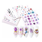 Pack De 24 Láminas De Stickers Al Agua Decoración De Uñas 